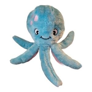 ZippyPaws Oscar‎ The Octopus Dog Toy Blue Pink Squeaky Plush 11"
